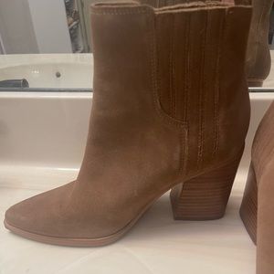 Marc Fisher tan, suede booties size 8 - slightly used condition